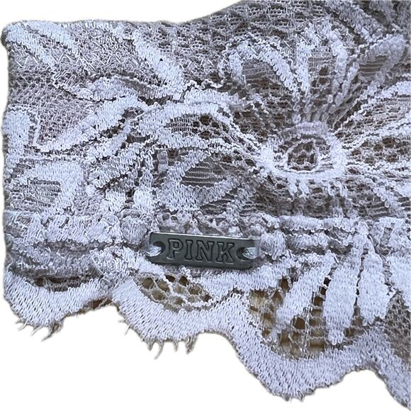 Victoria’s Secret PINK Beige Floral Lace Bralette 36B Push-Up Romantic Lingerie - Picture 6 of 14